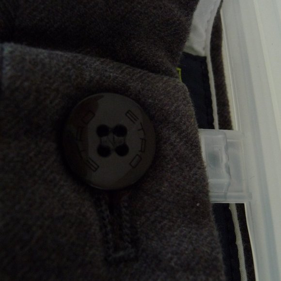 ETRO ITALY SLIMFIT CHINO TROUSERS TAUPE COLOR COTTON WITH JACQUARD MOTIF SIZE 38 - Picture 7 of 8